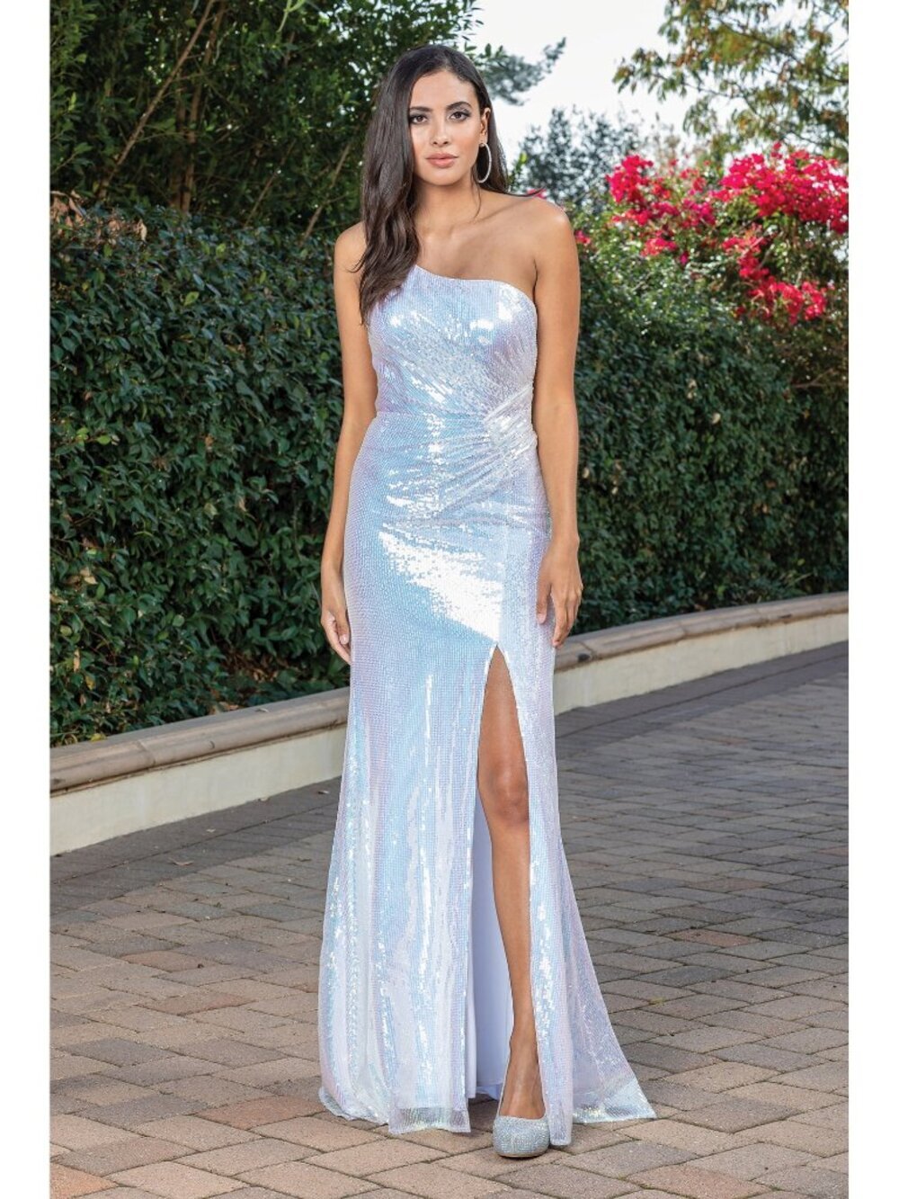 NEW WHITE Evening Gown Floor Length Formal Elegant Stunning 4301